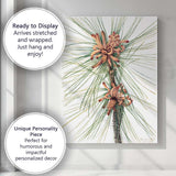 Botanical Pine Needles and Cones Watercolour Illustration Canvas Wall Art Print Decor Picture Ready to Hang