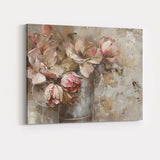 Soft Blush Floral Bouquet Abstract Still Life Canvas Wall Art Print Decor Picture Ready to Hang