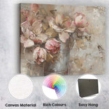 Soft Blush Floral Bouquet Abstract Still Life Canvas Wall Art Print Decor Picture Ready to Hang