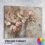 Soft Blush Floral Bouquet Abstract Still Life Canvas Wall Art Print Decor Picture Ready to Hang
