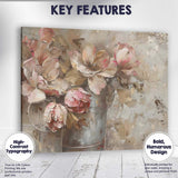 Soft Blush Floral Bouquet Abstract Still Life Canvas Wall Art Print Decor Picture Ready to Hang