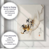 Japanese Sumi E Tiger Minimalist Ink Wash Painting Canvas Wall Art Print Decor Picture Ready to Hang