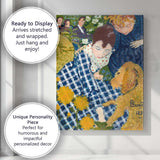 Colourful Woman With Golden Dog Expressionist Portrait Canvas Wall Art Print Decor Picture Ready to Hang