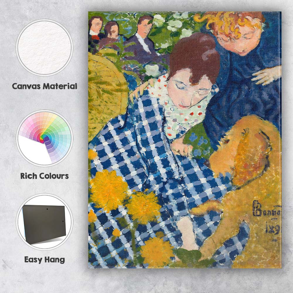 Colourful Woman With Golden Dog Expressionist Portrait Canvas Wall Art Print Decor Picture Ready to Hang