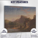 Classical Romantic Mountain Lake Ruins Landscape Painting Canvas Wall Art Print Decor Picture Ready to Hang