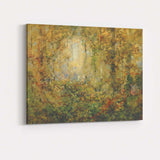 Sunlit Forest Glade Abstract Woodland Nature Painting Canvas Wall Art Print Decor Picture Ready to Hang