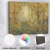 Sunlit Forest Glade Abstract Woodland Nature Painting Canvas Wall Art Print Decor Picture Ready to Hang
