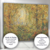 Sunlit Forest Glade Abstract Woodland Nature Painting Canvas Wall Art Print Decor Picture Ready to Hang