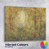 Sunlit Forest Glade Abstract Woodland Nature Painting Canvas Wall Art Print Decor Picture Ready to Hang