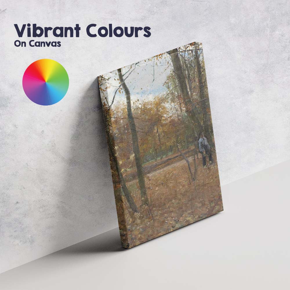 Impressionist Autumn Forest Woodland Figure Scene Canvas Wall Art Print Decor Picture Ready to Hang