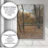 Impressionist Autumn Forest Woodland Figure Scene Canvas Wall Art Print Decor Picture Ready to Hang
