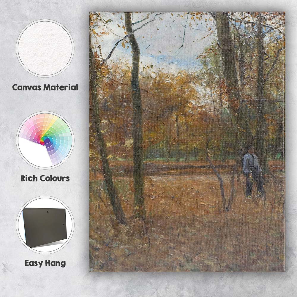 Impressionist Autumn Forest Woodland Figure Scene Canvas Wall Art Print Decor Picture Ready to Hang