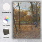 Impressionist Autumn Forest Woodland Figure Scene Canvas Wall Art Print Decor Picture Ready to Hang