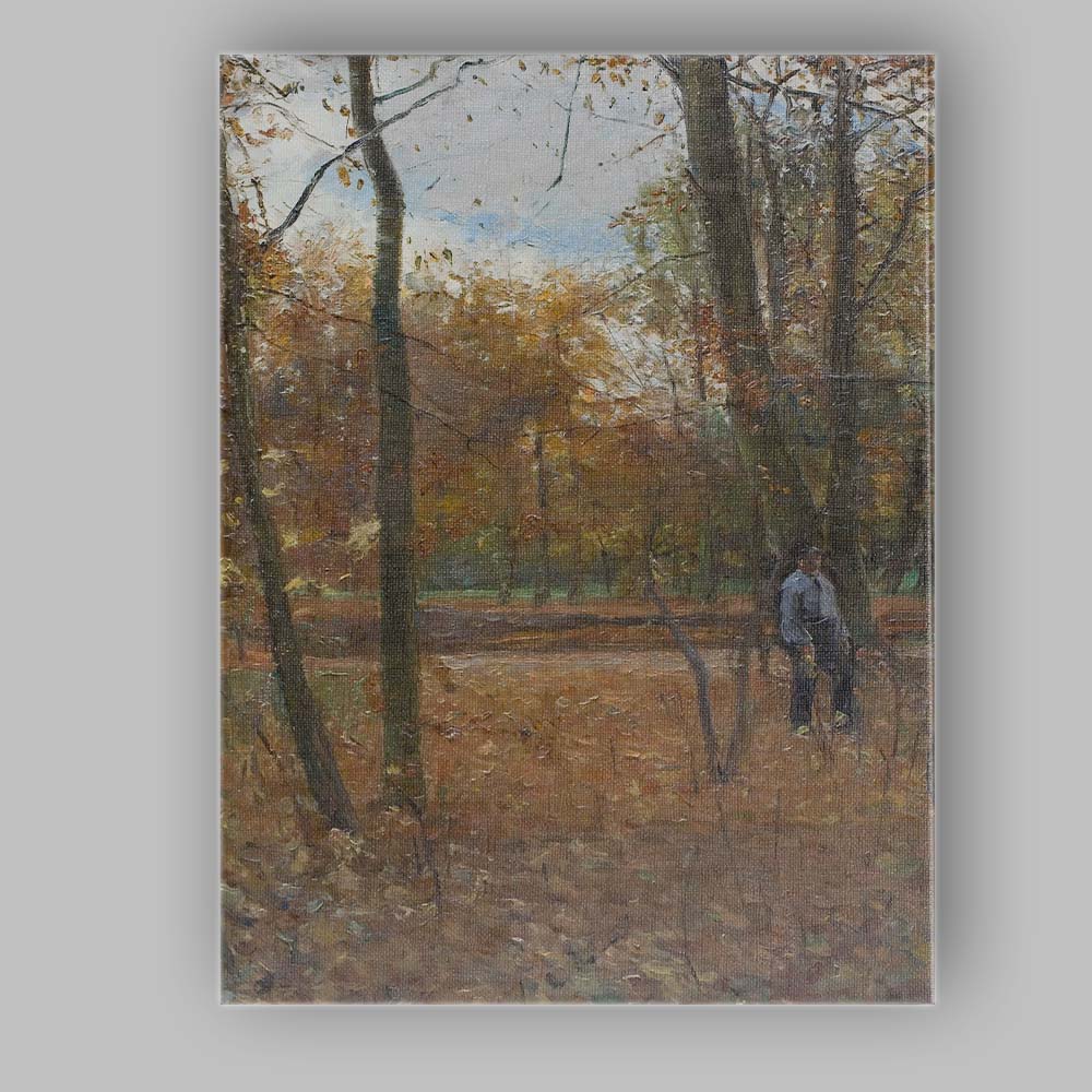 Impressionist Autumn Forest Woodland Figure Scene Canvas Wall Art Print Decor Picture Ready to Hang