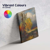 Dramatic Autumn Trees Stormy Sky Pastoral Landscape Canvas Wall Art Print Decor Picture Ready to Hang