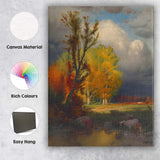 Dramatic Autumn Trees Stormy Sky Pastoral Landscape Canvas Wall Art Print Decor Picture Ready to Hang