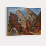 Abstract Woodland Tree Stumps Expressionist Landscape Painting Canvas Wall Art Print Decor Picture Ready to Hang