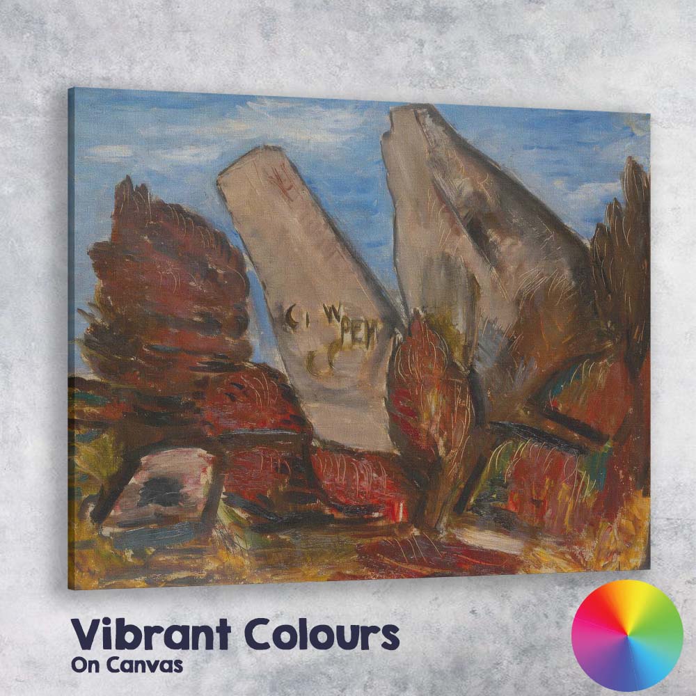 Abstract Woodland Tree Stumps Expressionist Landscape Painting Canvas Wall Art Print Decor Picture Ready to Hang