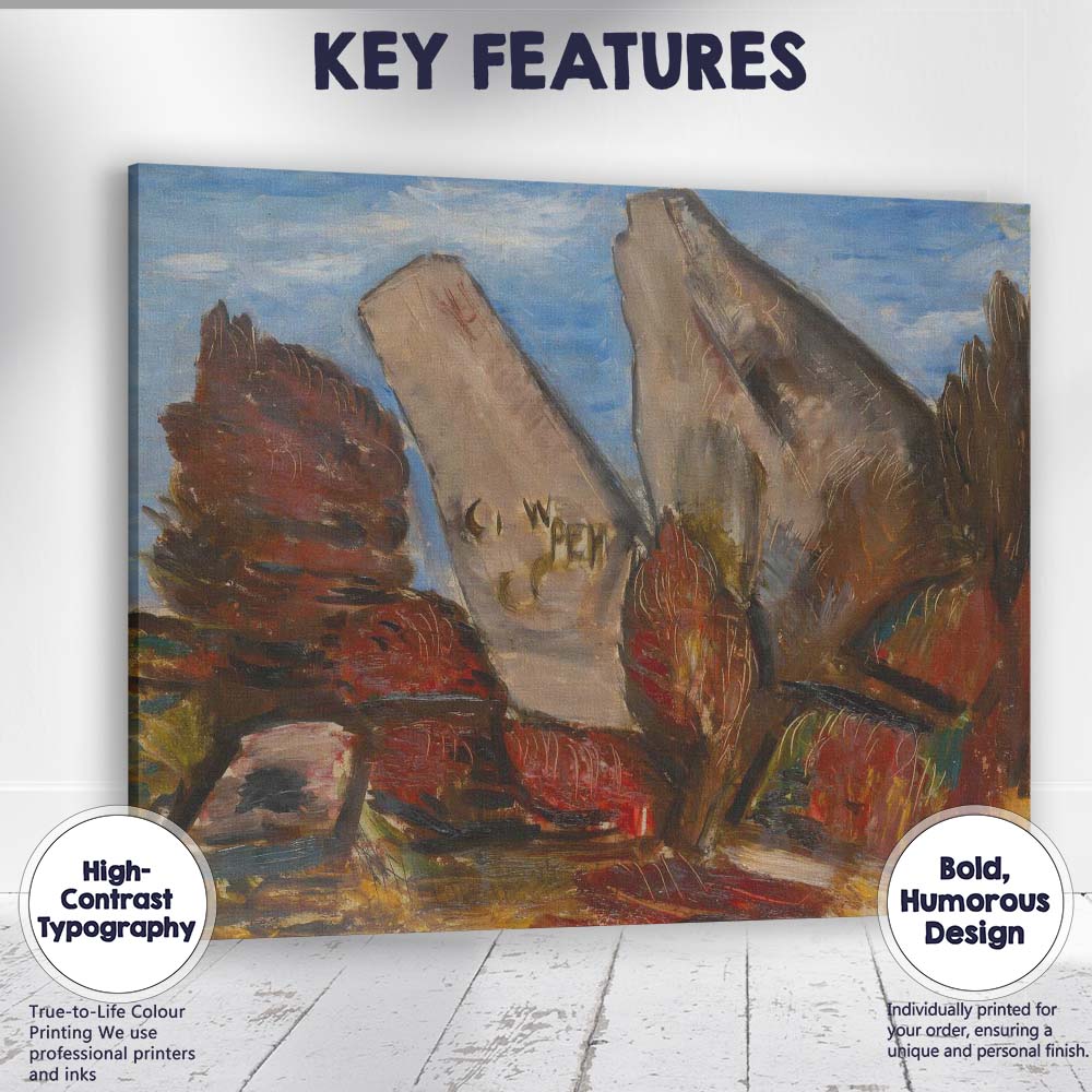 Abstract Woodland Tree Stumps Expressionist Landscape Painting Canvas Wall Art Print Decor Picture Ready to Hang