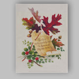 Victorian Autumn Oak Leaves Botanical Scroll Artwork Canvas Wall Art Print Decor Picture Ready to Hang