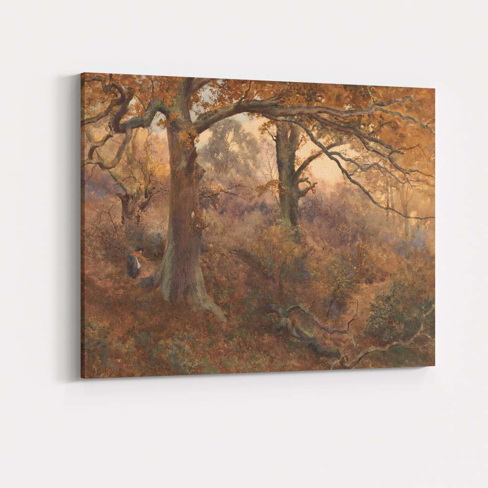 Enchanting Autumn Woodland Forest Impressionist Landscape Canvas Wall Art Print Decor Picture Ready to Hang
