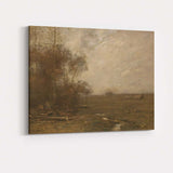 Moody Rural Wetland Landscape Tonal Oil Painting Canvas Wall Art Print Decor Picture Ready to Hang
