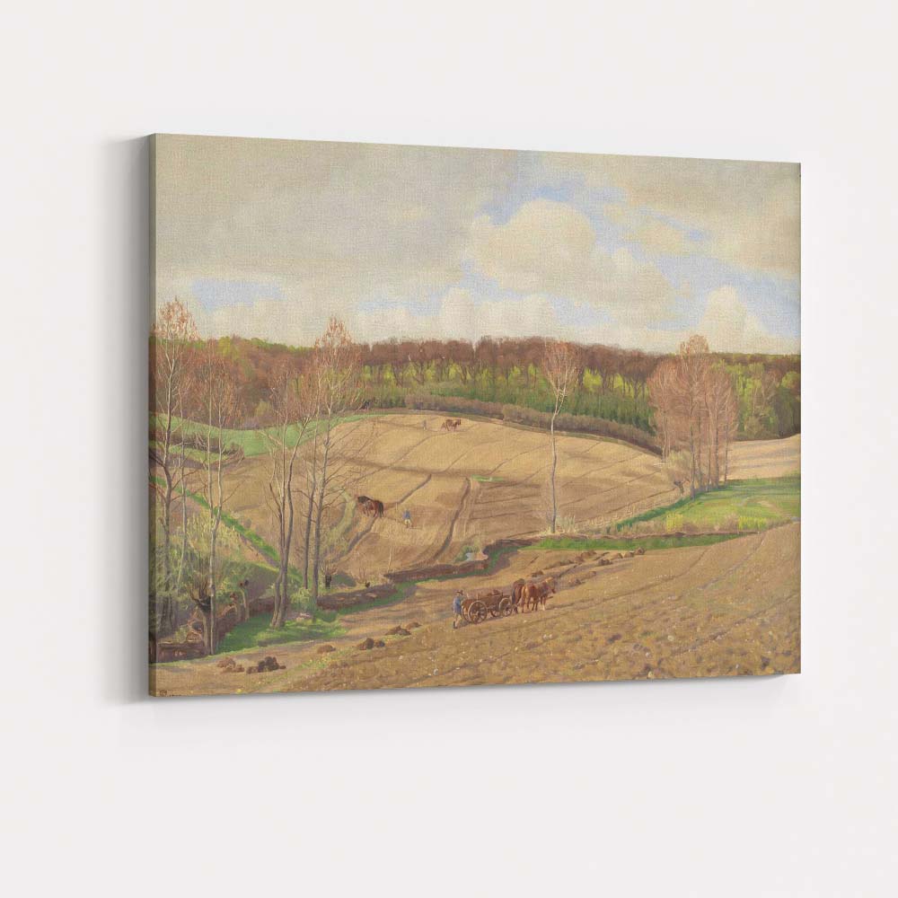 Traditional Farm Fields With Horses Countryside Landscape Canvas Wall Art Print Decor Picture Ready to Hang