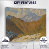 Autumn Mountain Valley Snow Peak Landscape Oil Painting Canvas Wall Art Print Decor Picture Ready to Hang