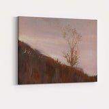 Minimalist Lone Tree On Hillside Contemporary Landscape Canvas Wall Art Print Decor Picture Ready to Hang