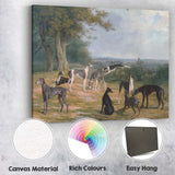 Traditional Greyhound Dogs in Country Estate Landscape Canvas Wall Art Print Decor Picture Ready to Hang