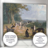 Traditional Greyhound Dogs in Country Estate Landscape Canvas Wall Art Print Decor Picture Ready to Hang