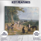 Traditional Greyhound Dogs in Country Estate Landscape Canvas Wall Art Print Decor Picture Ready to Hang