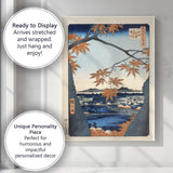 Japanese Autumn Maple Landscape Woodblock Print Scenic Lake View Canvas Wall Art Print Decor Picture Ready to Hang