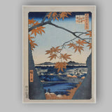 Japanese Autumn Maple Landscape Woodblock Print Scenic Lake View Canvas Wall Art Print Decor Picture Ready to Hang