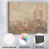 Historic Churchyard Watercolour Village Scene Canvas Wall Art Print Decor Picture Ready to Hang