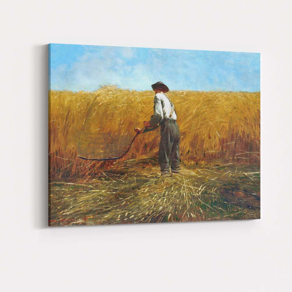 Golden Wheat Harvest Farmer Rural Countryside Painting Canvas Wall Art Print Decor Picture Ready to Hang