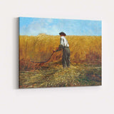 Golden Wheat Harvest Farmer Rural Countryside Painting Canvas Wall Art Print Decor Picture Ready to Hang