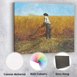 Golden Wheat Harvest Farmer Rural Countryside Painting Canvas Wall Art Print Decor Picture Ready to Hang