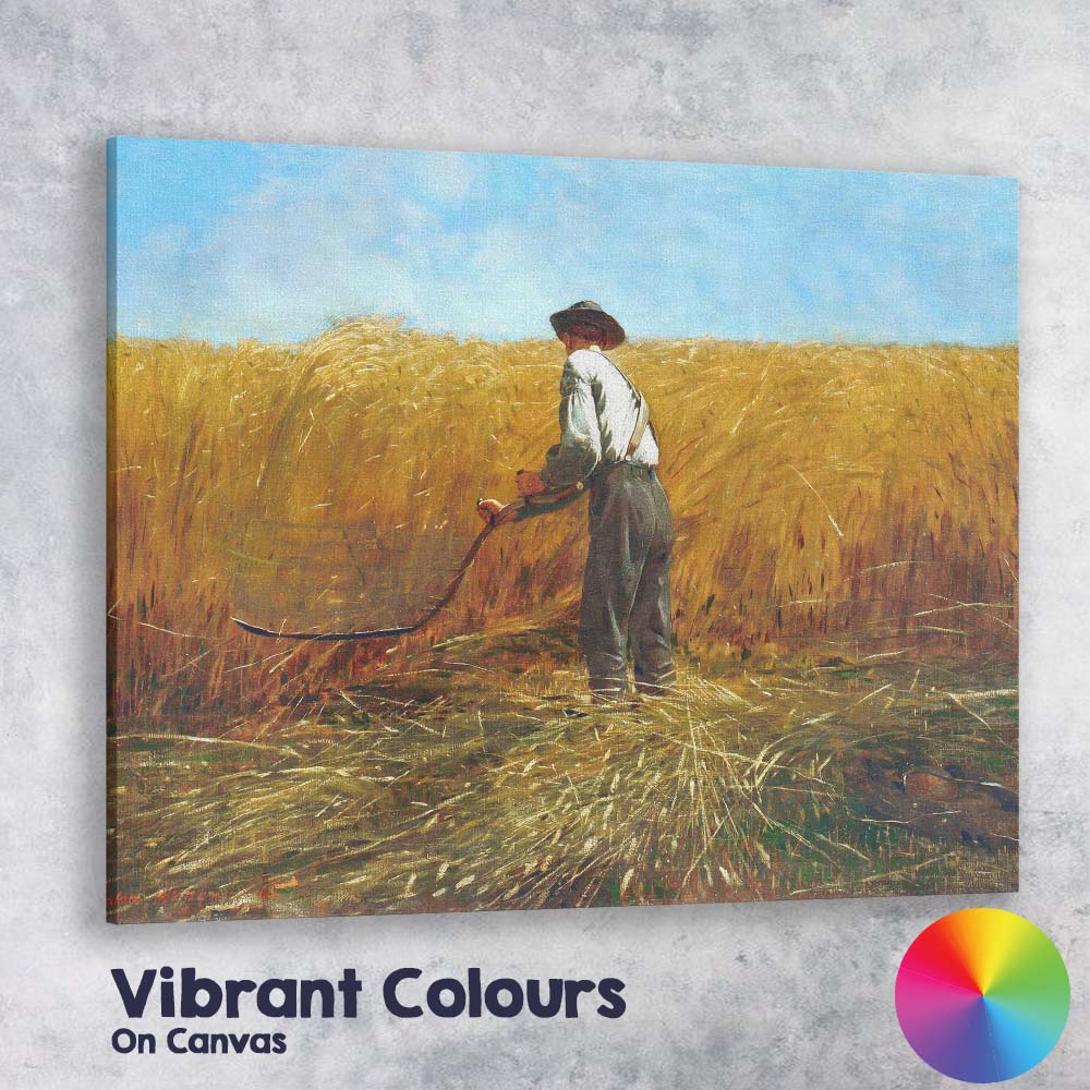 Golden Wheat Harvest Farmer Rural Countryside Painting Canvas Wall Art Print Decor Picture Ready to Hang