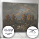 Moody Autumn Forest Lake Evening Landscape Canvas Wall Art Print Decor Picture Ready to Hang