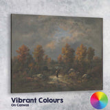 Moody Autumn Forest Lake Evening Landscape Canvas Wall Art Print Decor Picture Ready to Hang