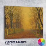 Misty Autumn Avenue Country Estate Landscape Canvas Wall Art Print Decor Picture Ready to Hang