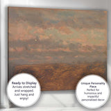 Muted Pink Cloudy Seascape Impressionist Coastal Painting Canvas Wall Art Print Decor Picture Ready to Hang