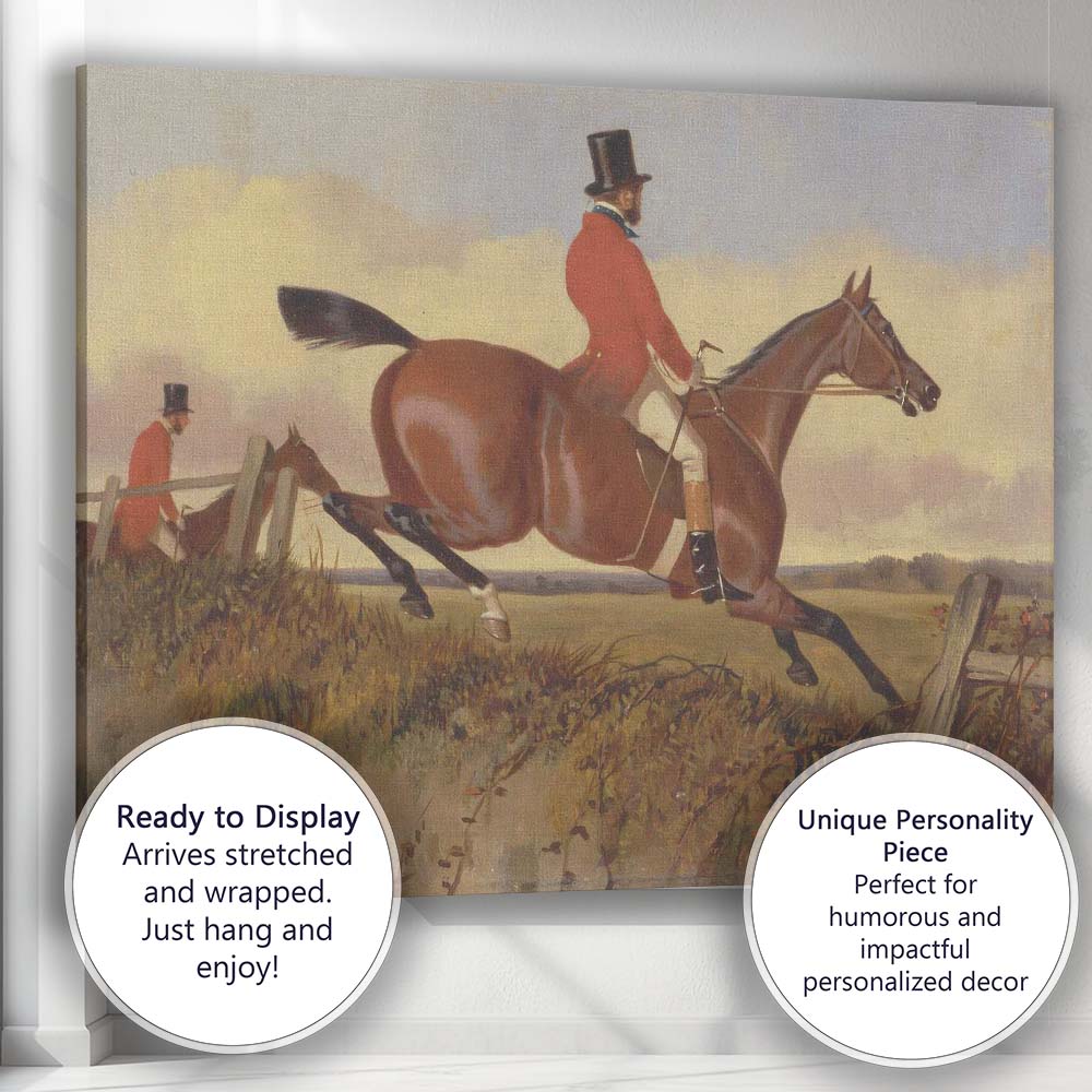 Traditional Equestrian Fox Hunting Scene Country Sport Canvas Wall Art Print Decor Picture Ready to Hang