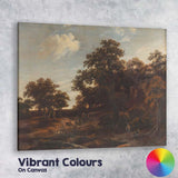 Classical Woodland Pastoral Landscape With Figures And Livestock Canvas Wall Art Print Decor Picture Ready to Hang