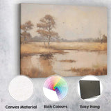 Soft Autumn Wetland Trees Landscape Canvas Wall Art Print Decor Picture Ready to Hang