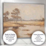 Soft Autumn Wetland Trees Landscape Canvas Wall Art Print Decor Picture Ready to Hang