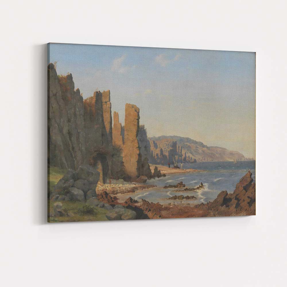 Rocky Coastal Cliffs Seascape Traditional Maritime Landscape Canvas Wall Art Print Decor Picture Ready to Hang