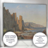 Rocky Coastal Cliffs Seascape Traditional Maritime Landscape Canvas Wall Art Print Decor Picture Ready to Hang
