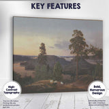 Scandinavian Lake View Pine Forest Evening Landscape Painting Canvas Wall Art Print Decor Picture Ready to Hang